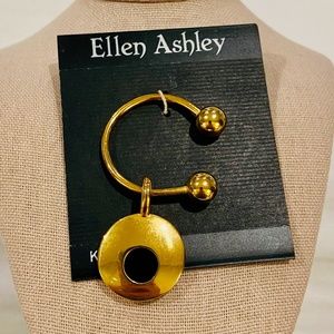 O2-BUNDLE ONLY! Vintage Ellen Ashley Gold & Black Key Ring